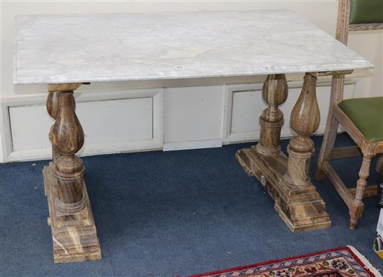 A marble centre table W.130cm
